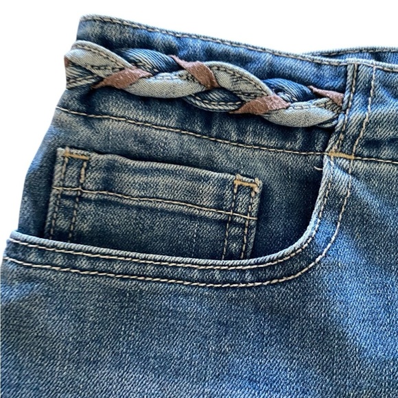 Free People Braided belt denim button fly shorts - Picture 5 of 9